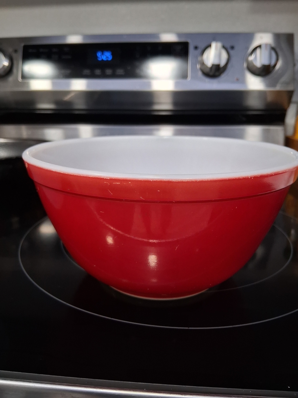 Pyrex Red Mixing Bowl with White Interior